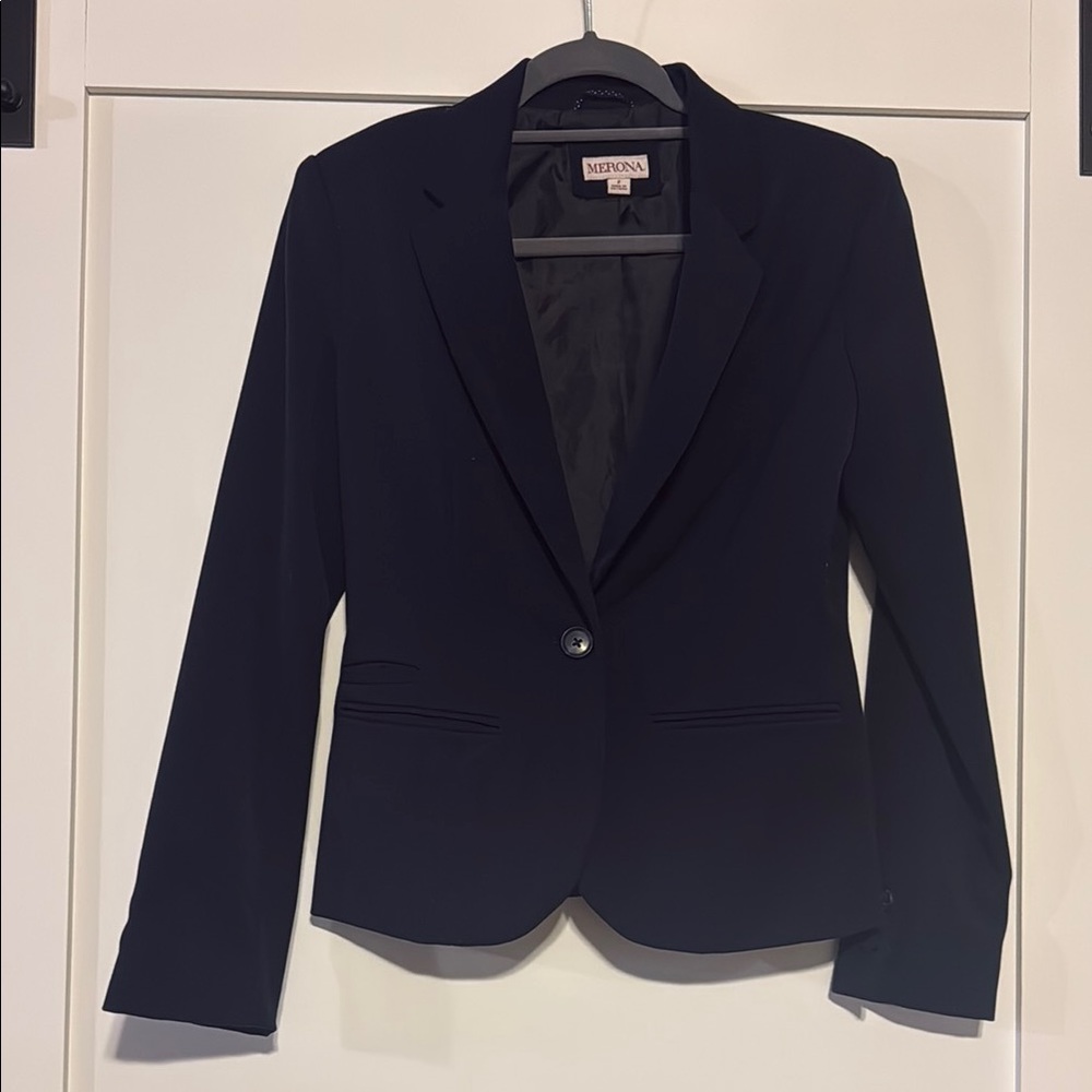 Merona Black Tailored Blazer with Notched Lapels